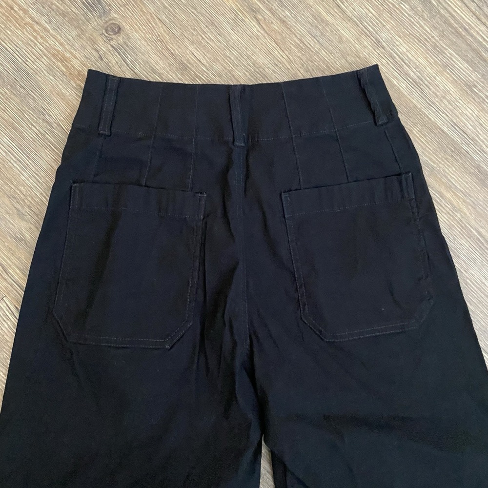 Anthropologie The Colette Crop Wide-Leg Black Pants by Maeve 25 - Picture 8 of 9